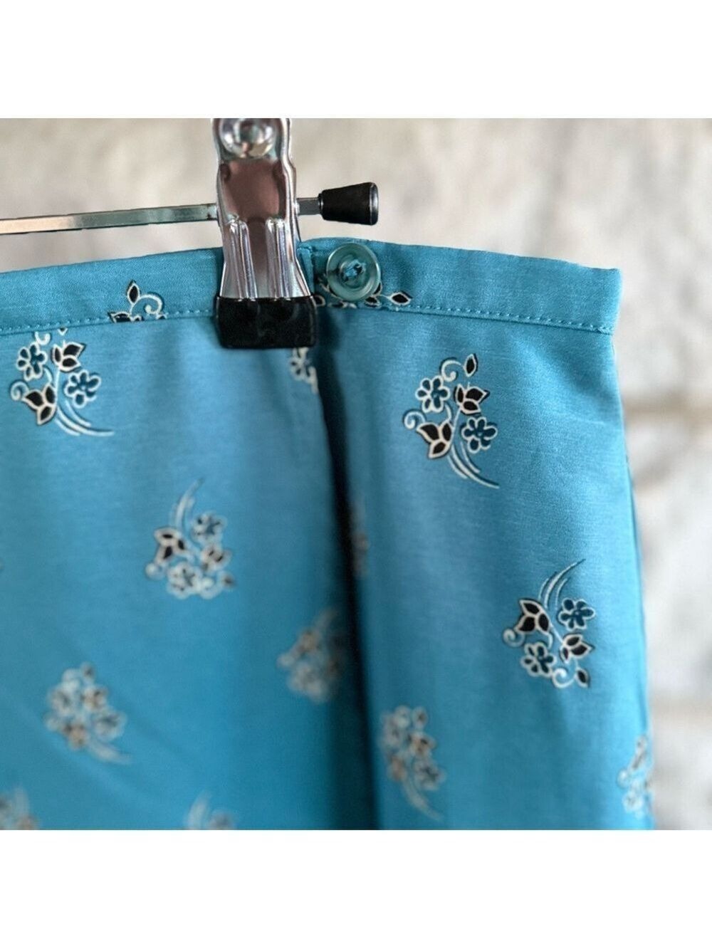 Worthington Teal Floral Skirt, Size 14 - Picture 2 of 6